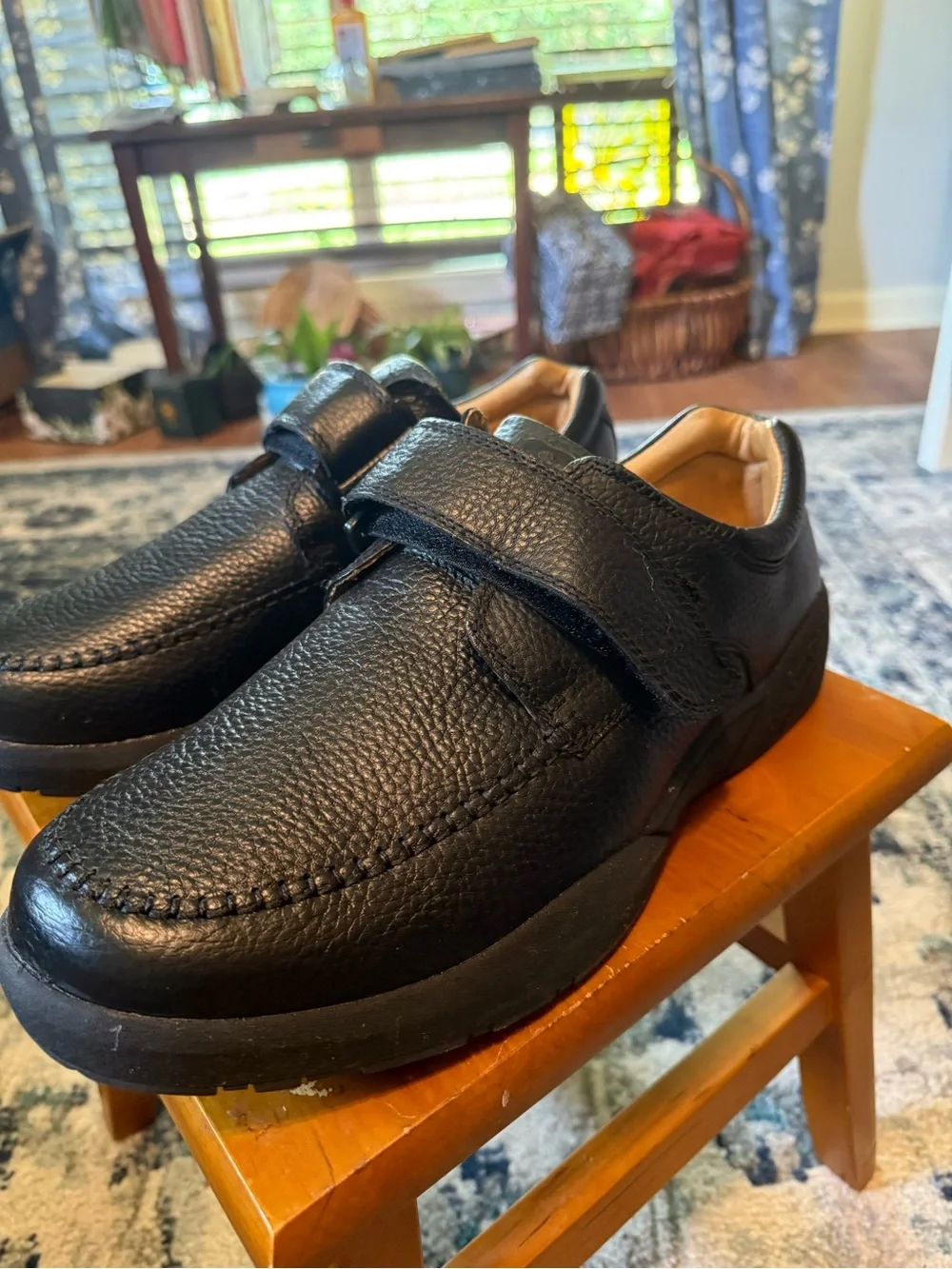 Men's Dr Comfort Diabetic shoes-  Black Leather Velcro Comfort size 13.5 XW